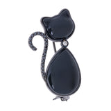 Spilla Wendy in agata nera e diamanti