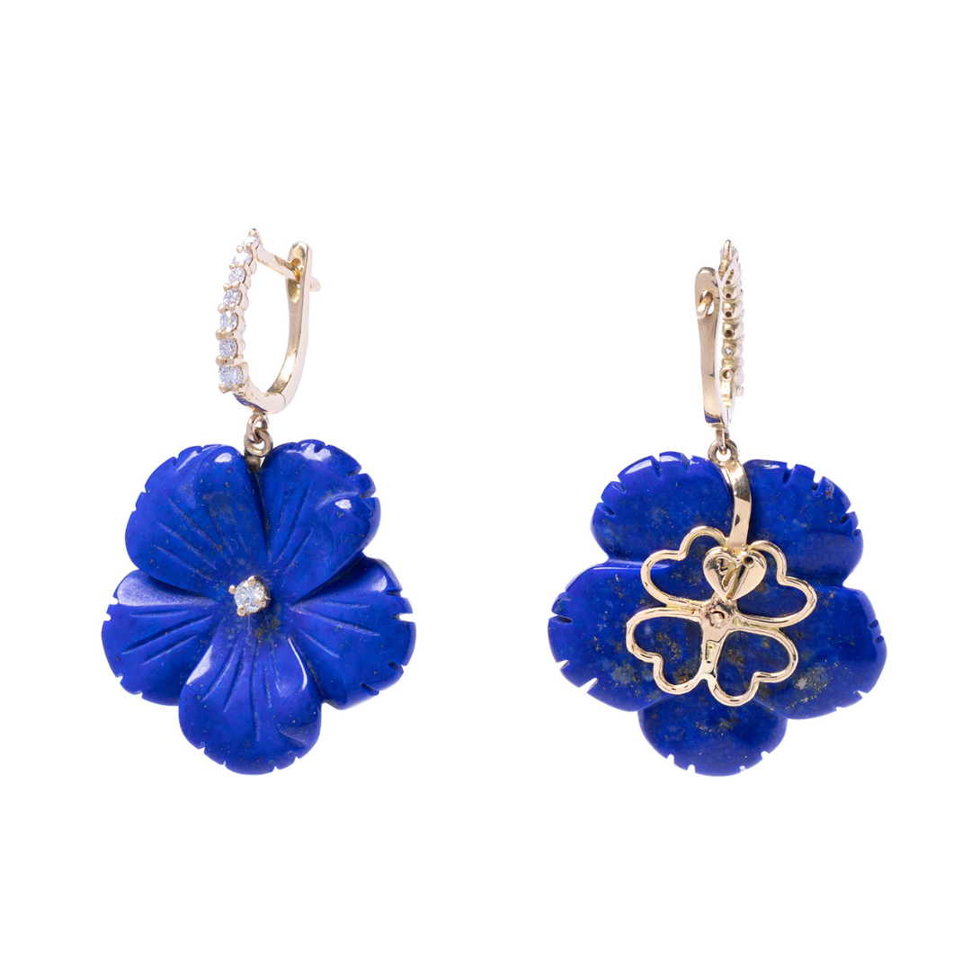 Monachelle non ti scordar di me in lapislazzuli e oro