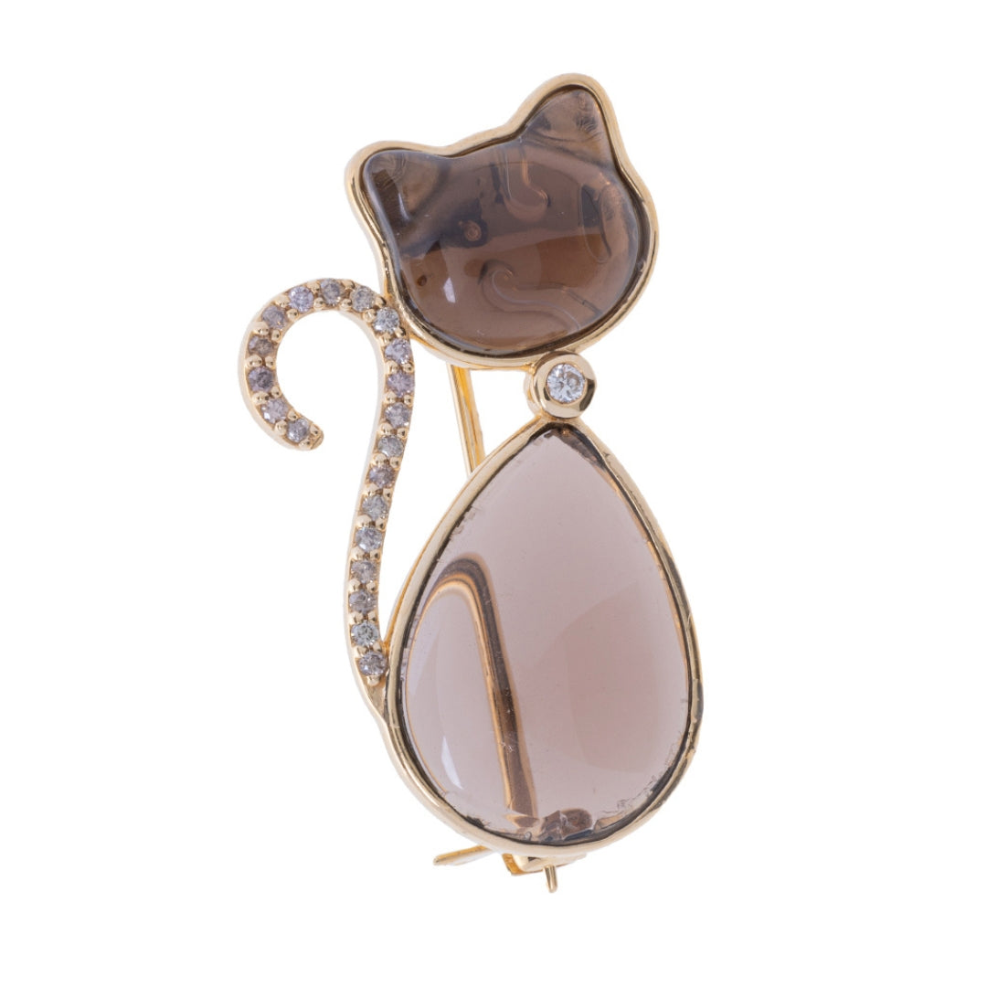 Spilla gatto oro Luisa