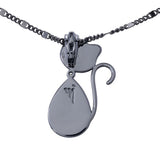 Ciondolo Wendy in argento con gatto colore nero in agata