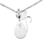 Ciondolo Matisse in argento con gatto bianco