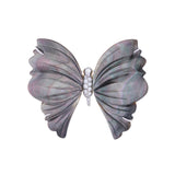 Ciondolo/spilla Preziosa con farfalla nera in oro