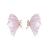 Orecchini Preziosa rosa con farfalla in oro giallo