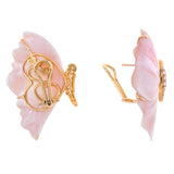 Orecchini Preziosa rosa con farfalla in oro giallo