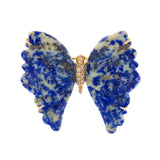 Ciondolo/Spilla Preziosa blu con farfalla in oro e lapislazzuli