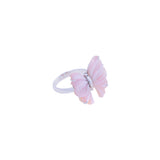 Anello Creativa con farfalla rosa in argento