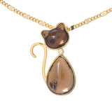 Ciondolo Luisa in argento a forma di gatto marrone