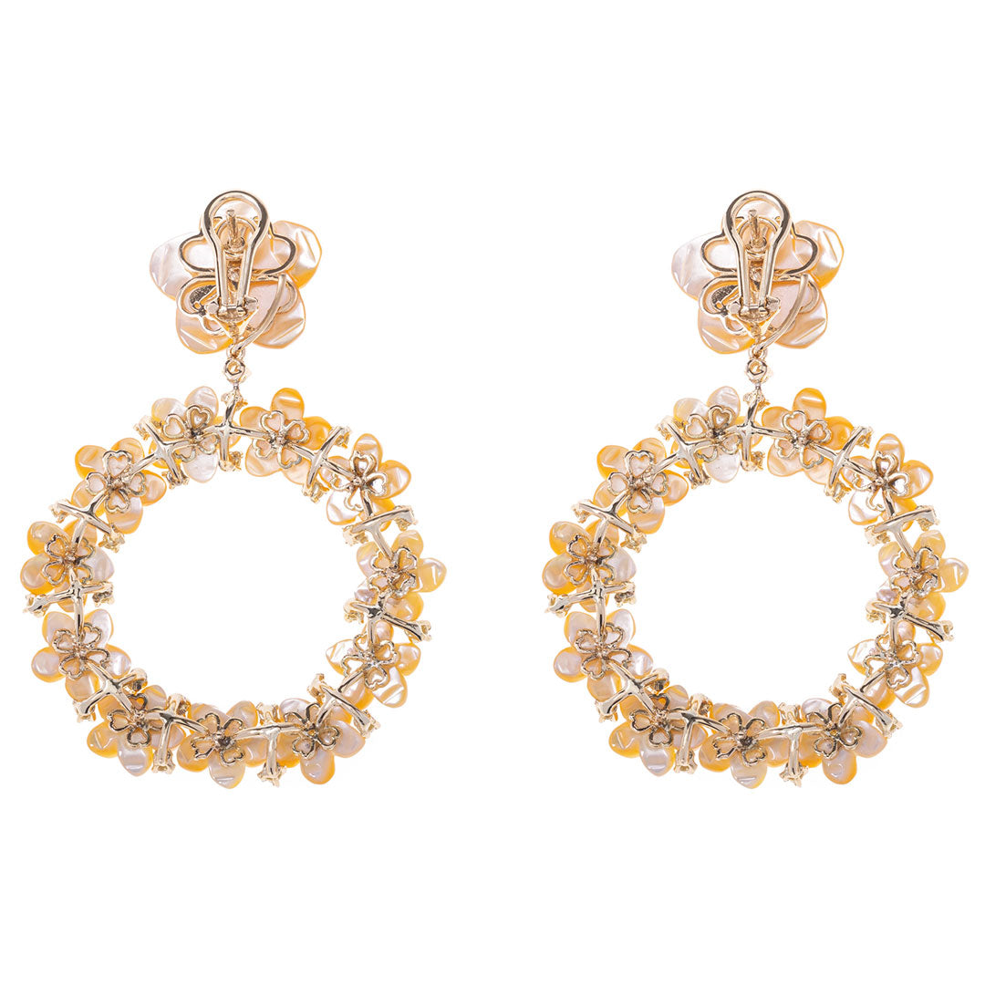 Ghirlanda+Anello-bouquet+Ciondolo-semplice-ORO-madreperla-gialla-Ginestra