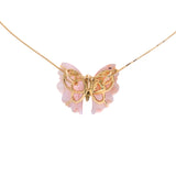 Ciondolo Creativa rosa con farfalla in oro giallo