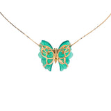 Ciondolo farfalla Creativa in agata verde e oro