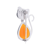 Spilla rossa Martin in argento e corniola