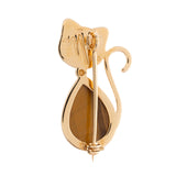 Spilla Lisa con gatto in argento e occhio di tigre