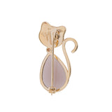 Spilla a forma di gatto colore grigio fumé