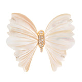 Ciondolo/Spilla Preziosa con farfalla in madreperla e oro giallo