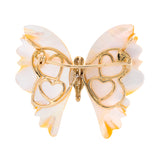 Ciondolo/Spilla Preziosa con farfalla in madreperla e oro giallo