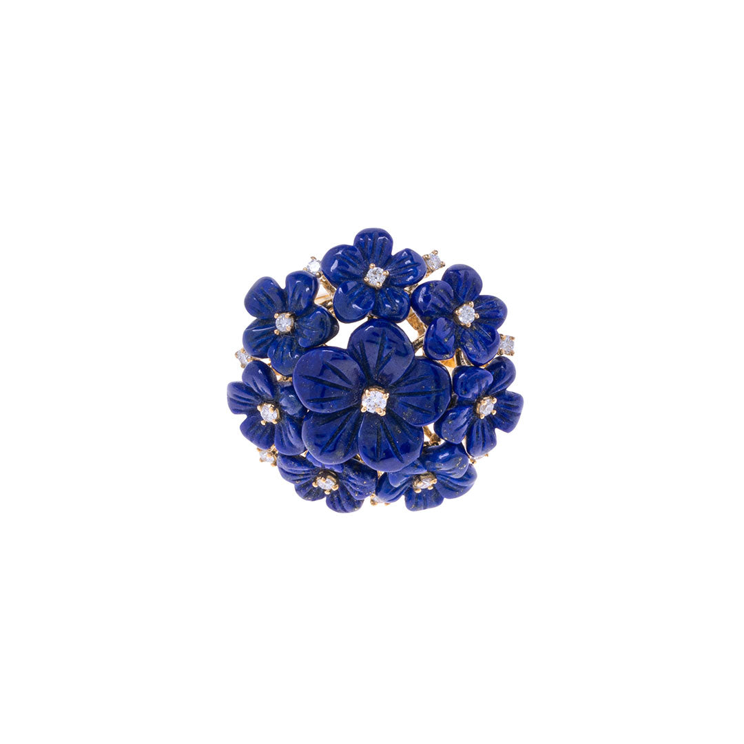 Anello Bouquet Non ti Scordar di Me in lapislazzuli e oro