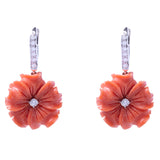 Monachine geranio in corallo rosso e oro bianco