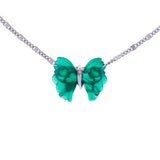 Ciondolo farfalla Creativa in agata verde e argento