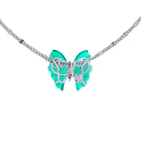 Ciondolo farfalla Creativa in agata verde e argento