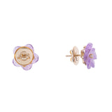 Orecchini bougainvillea a lobo in oro e fiore in ametista