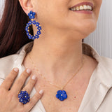 Orecchini Ghirlanda non ti scordar di me in oro e lapislazzuli