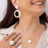 Orecchini Ghirlanda di gelsomino, madreperla e oro