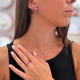 Radiosa Pink Sapphire and Diamond Butterfly Necklace