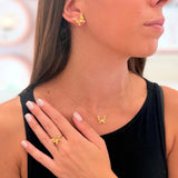 Radiosa Yellow Sapphire and Diamond Butterfly Necklace in 18K Gold