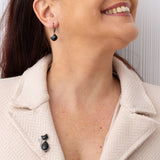 Orecchini Wendy neri con gatto in argento