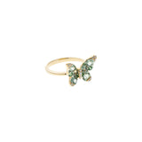 Radiosa Butterfly Ring in Green Sapphires and Gold