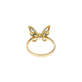 Radiosa Butterfly Ring in Green Sapphires and Gold