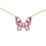 Radiosa Pink Sapphire and Diamond Butterfly Necklace