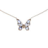 Radiosa Blue Sapphire and Diamond Butterfly Necklace 
