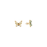 Radiosa Butterfly Earrings in Green Sapphires and Gold