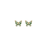 Radiosa Butterfly Earrings in Green Sapphires and Gold